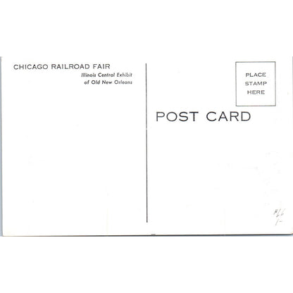 Chicago Railroad Fair IL Central Exhibits New Orleans Original Postcard P1-15