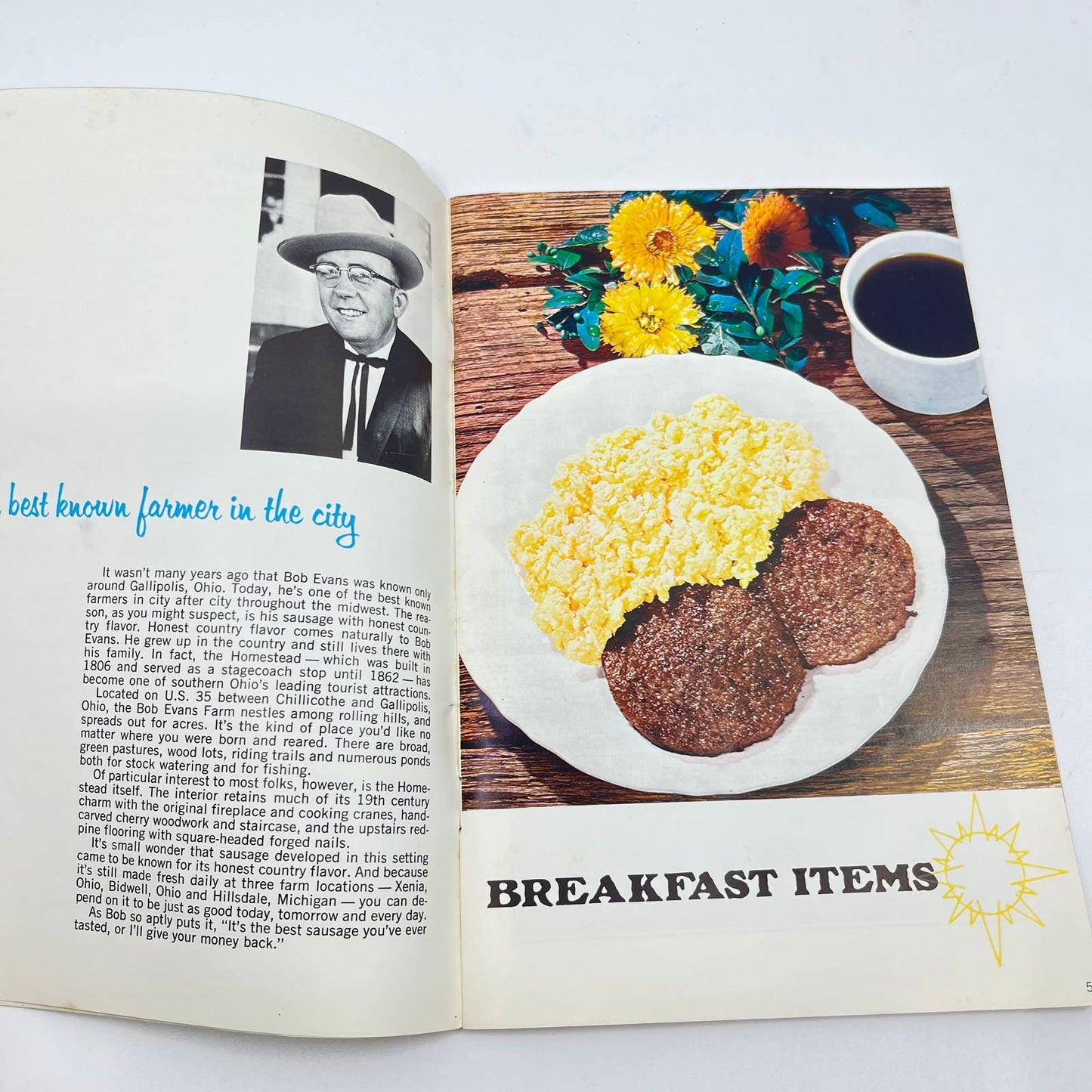 1970 Cookbook Bob Evans Farms Sausage Promo Booklet Paperback TF7