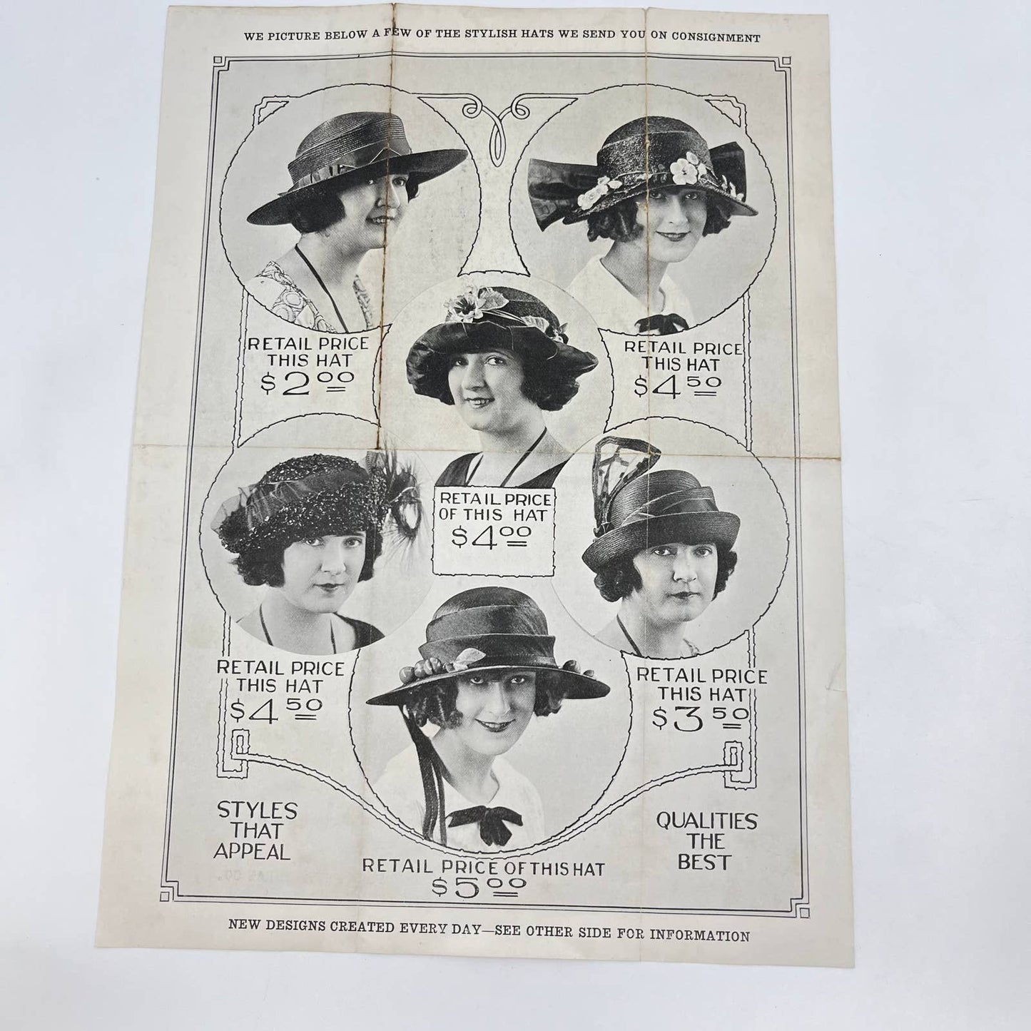 c1920 Art Deco Ad Modern Trimmed Hat Co Price List St. Louis MO AA8