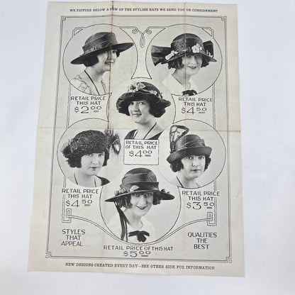 c1920 Art Deco Ad Modern Trimmed Hat Co Price List St. Louis MO AA8