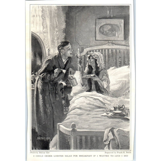 c1920 Harper's Print - Kerr I Could Order Lobster Salad For Breakfast TD8-H1