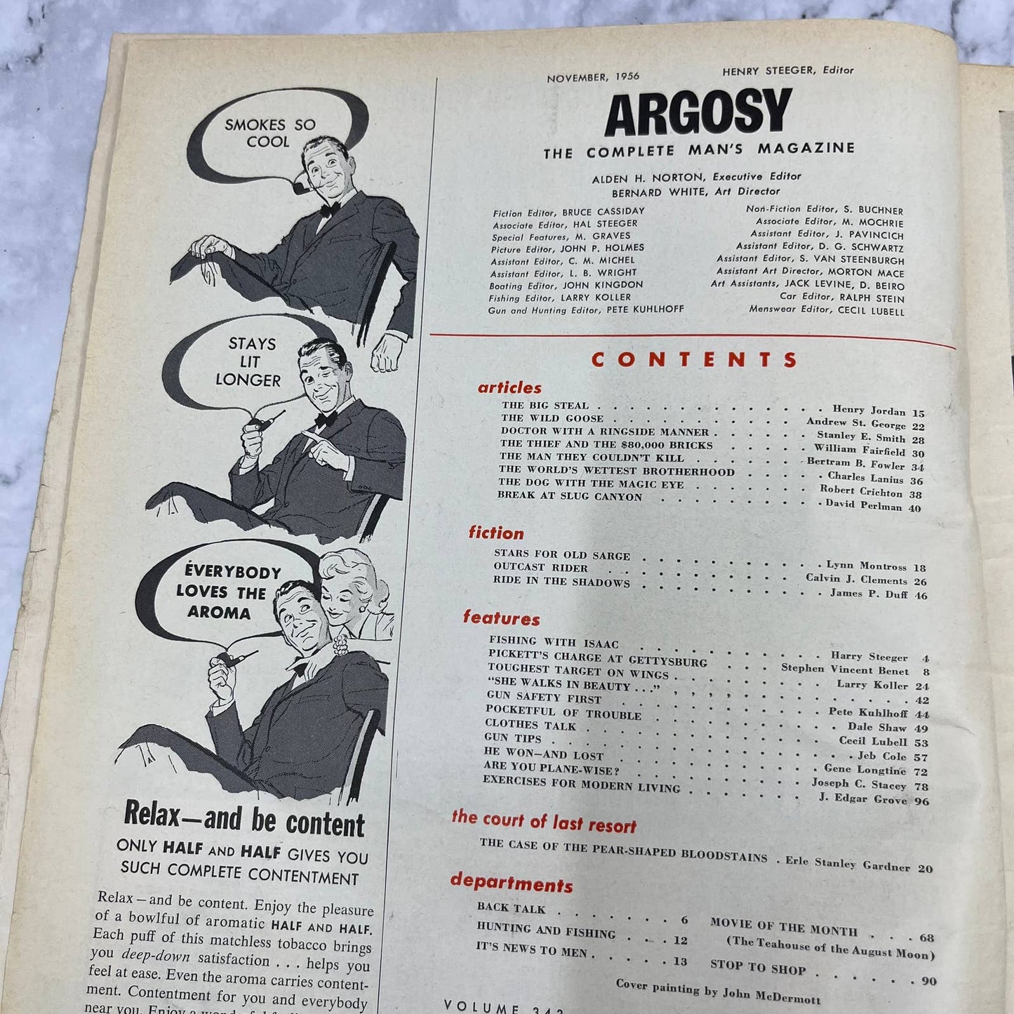 ARGOSY November 1956 Nov 56 Jayne Hacklyn Pickett's Charge Lynn Montross TJ3