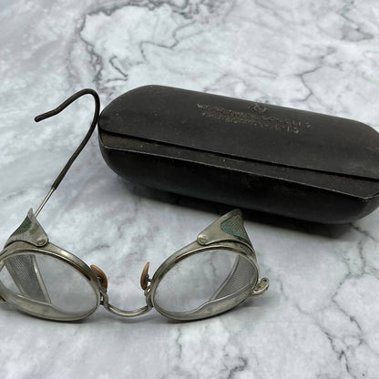 Antique Safety Goggles Steampunk Welders AO American Optical w/ Case TA9