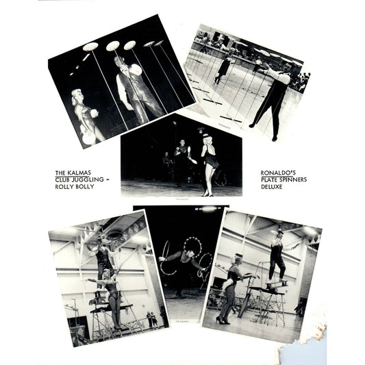 Vintage 8x10 CIRCUS Photo The Kalmas Club Juggling Ronaldo's Plate Spinning AD4
