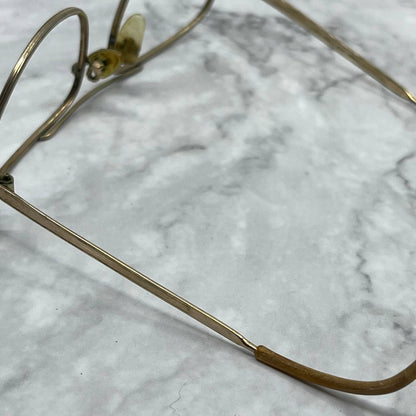 Vtg Riviera 12K Gold Fill Aviator Glasses Frames Italian Retro Mod Eyewear TD1