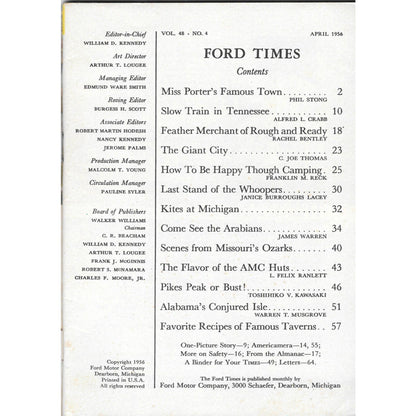 Ford Times April 1956 Ozarks Missouri Dauphin Island Alabama Farmington TJ7