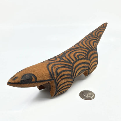 Vintage Australian Aboriginal Carved Lizard Reptile Statue Sculpture 11” TC7