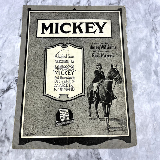 Mickey Photoplay - Harry Williams Neil Moret 1928 Sheet Music V37-5
