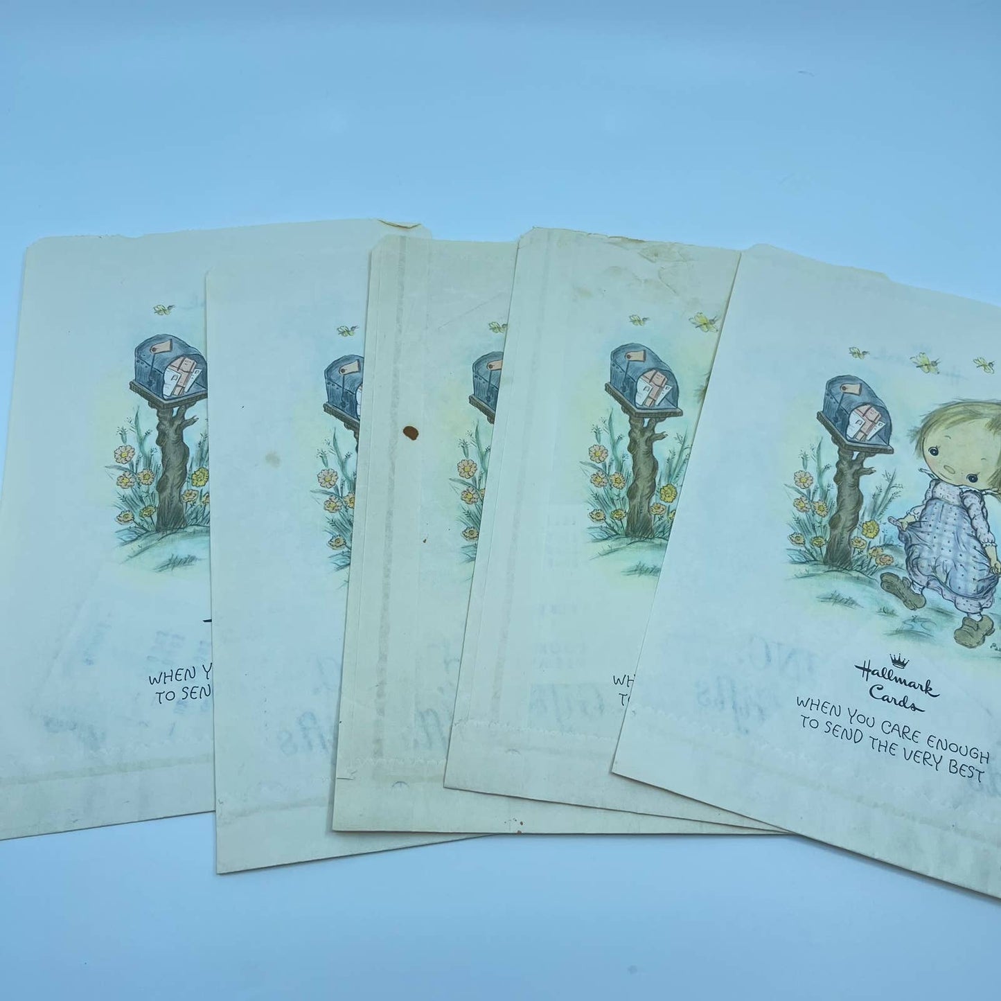 1970s Lot of 5 Hallmark Precious Moments Gift Bags Gateway Inc. Cards-Gifts TE2