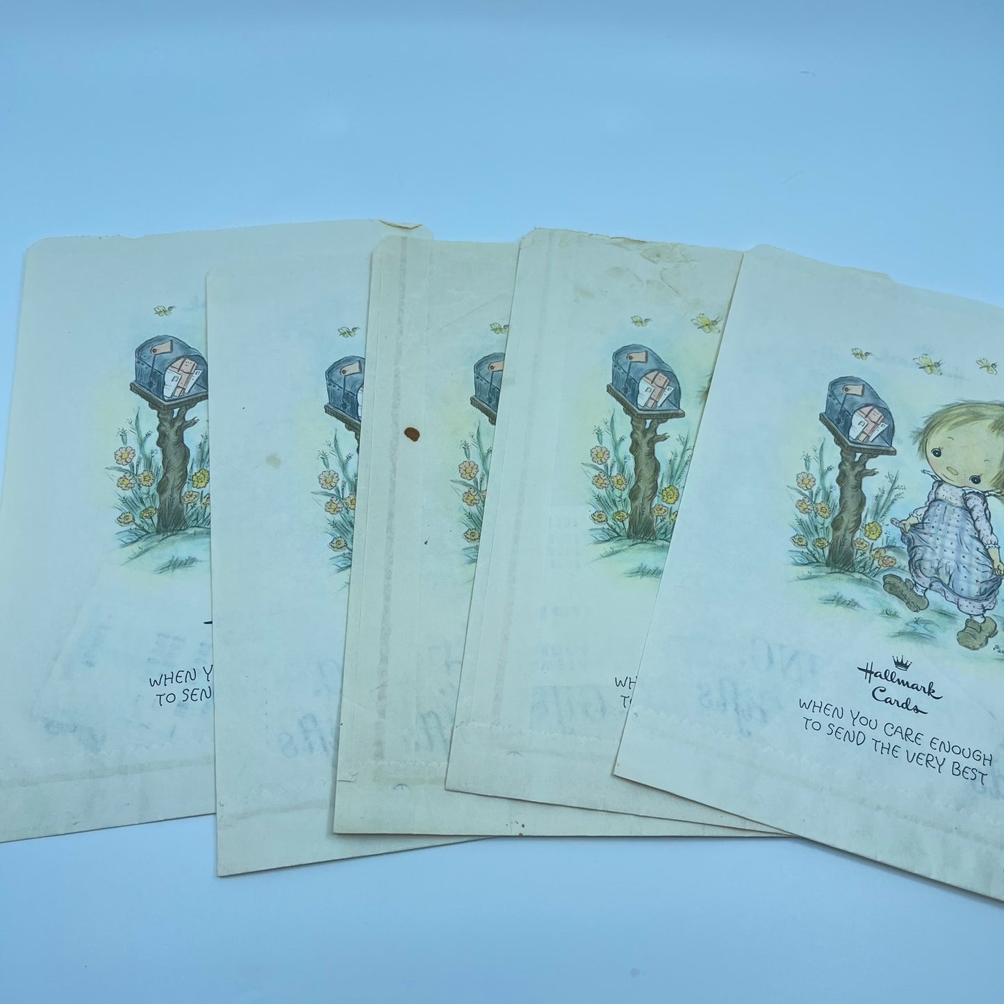 1970s Lot of 5 Hallmark Precious Moments Gift Bags Gateway Inc. Cards-Gifts L1-3