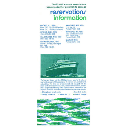 1976 Chessie System Railway Cross Lake Michigan Autoferry Service Brochure SE4