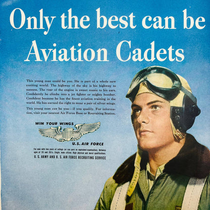 US Air Force Aviation Cadets Wings 1948 War Propaganda Poster Ad 10.5x14” TA8