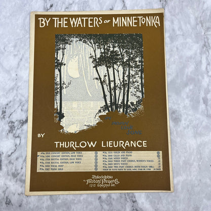 By the Waters of Minnetonka Indian Love Song Lieurance 1915 Sheet Music V38