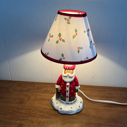 Vintage Santa's Workbench Novelty Resin Lamp Light, Father Christmas in box TA6