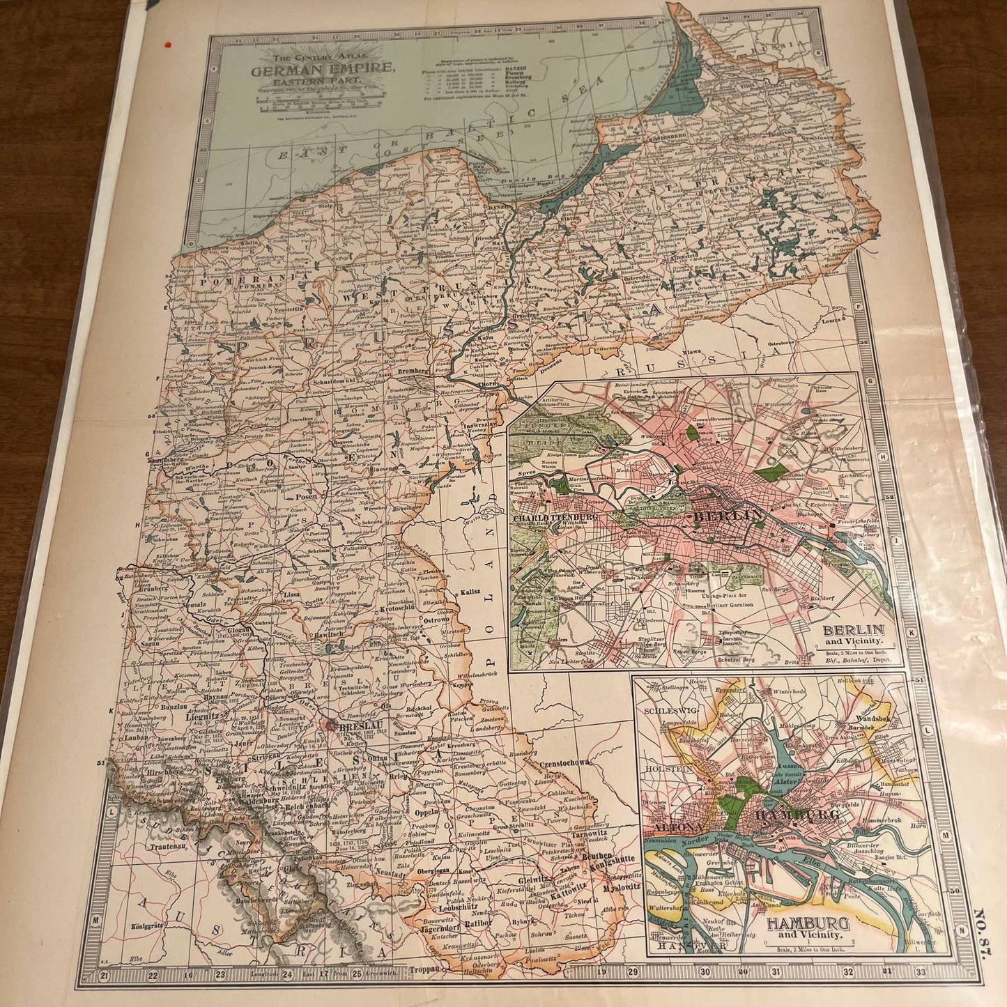 1897 Century Atlas Map of EASTERN GERMAN EMPIRE PRE WWI Engraved 12.5x17 FL5