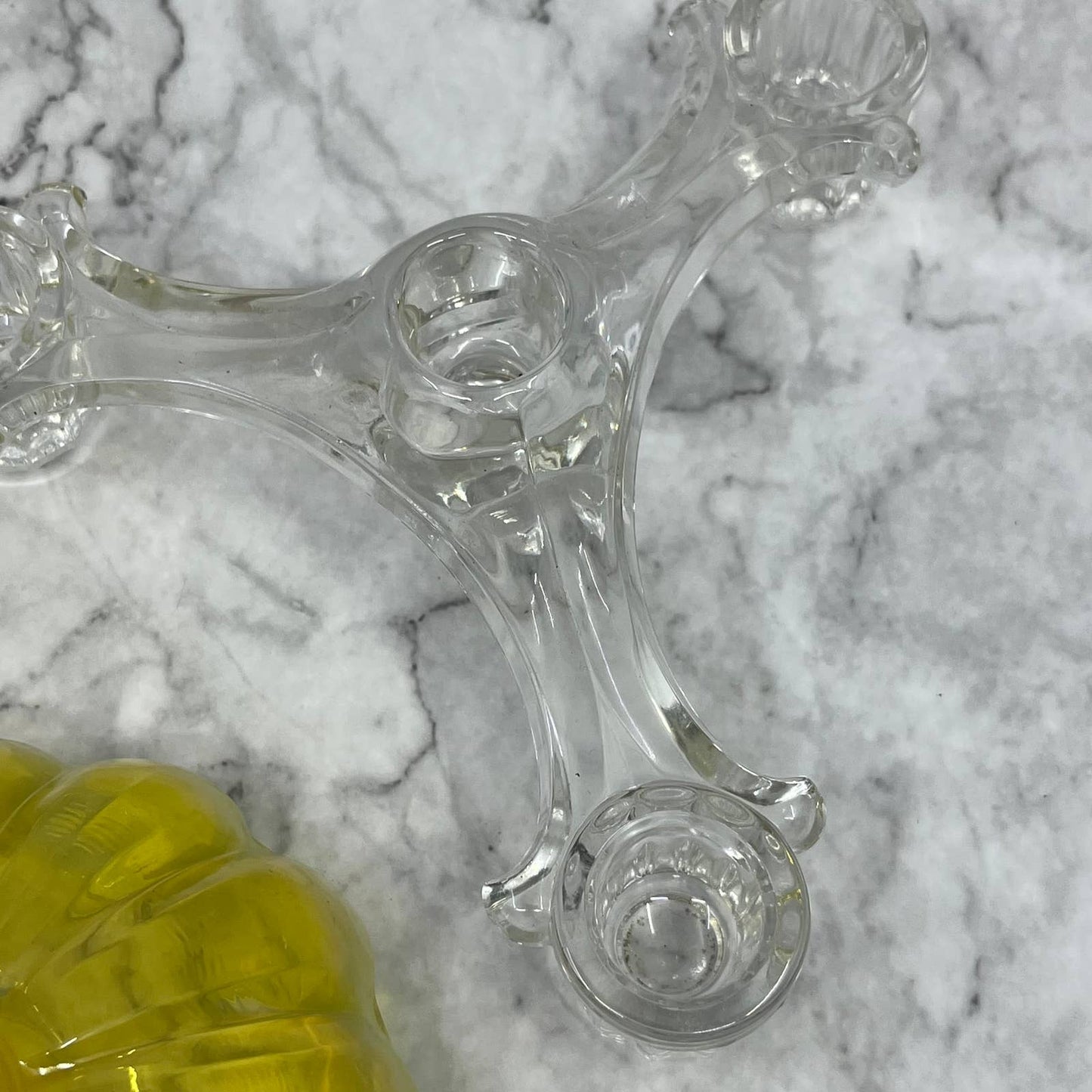 Fostoria Heirloom Opalescent Yellow Vaseline Glass Table Charm Set Glows TA9