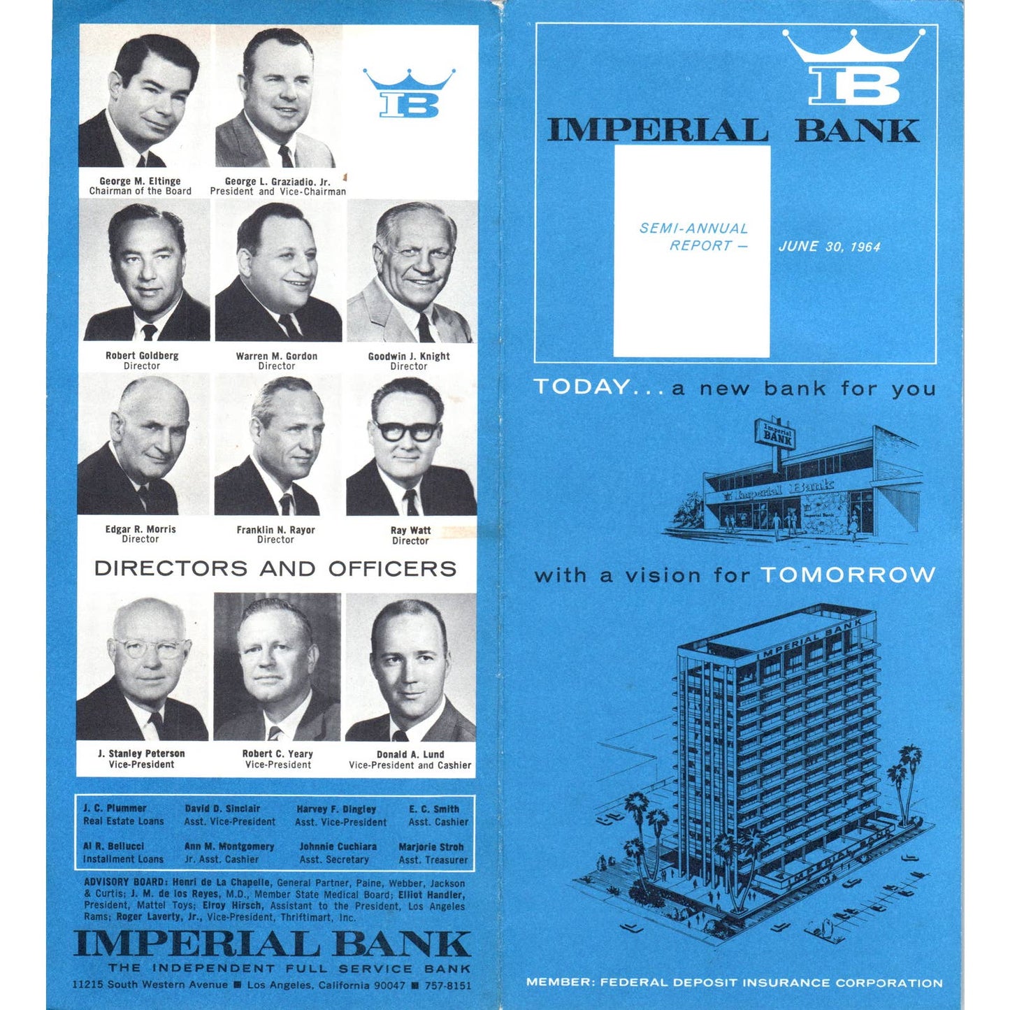 Vintage Brochure - Imperial Bank Los Angeles Semi-Annual Report SE3-4