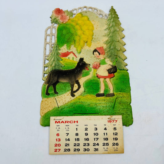 1977 Die Cut Embossed Calendar Pulvermacher Ginseng Buyer Richland Center WI TD3