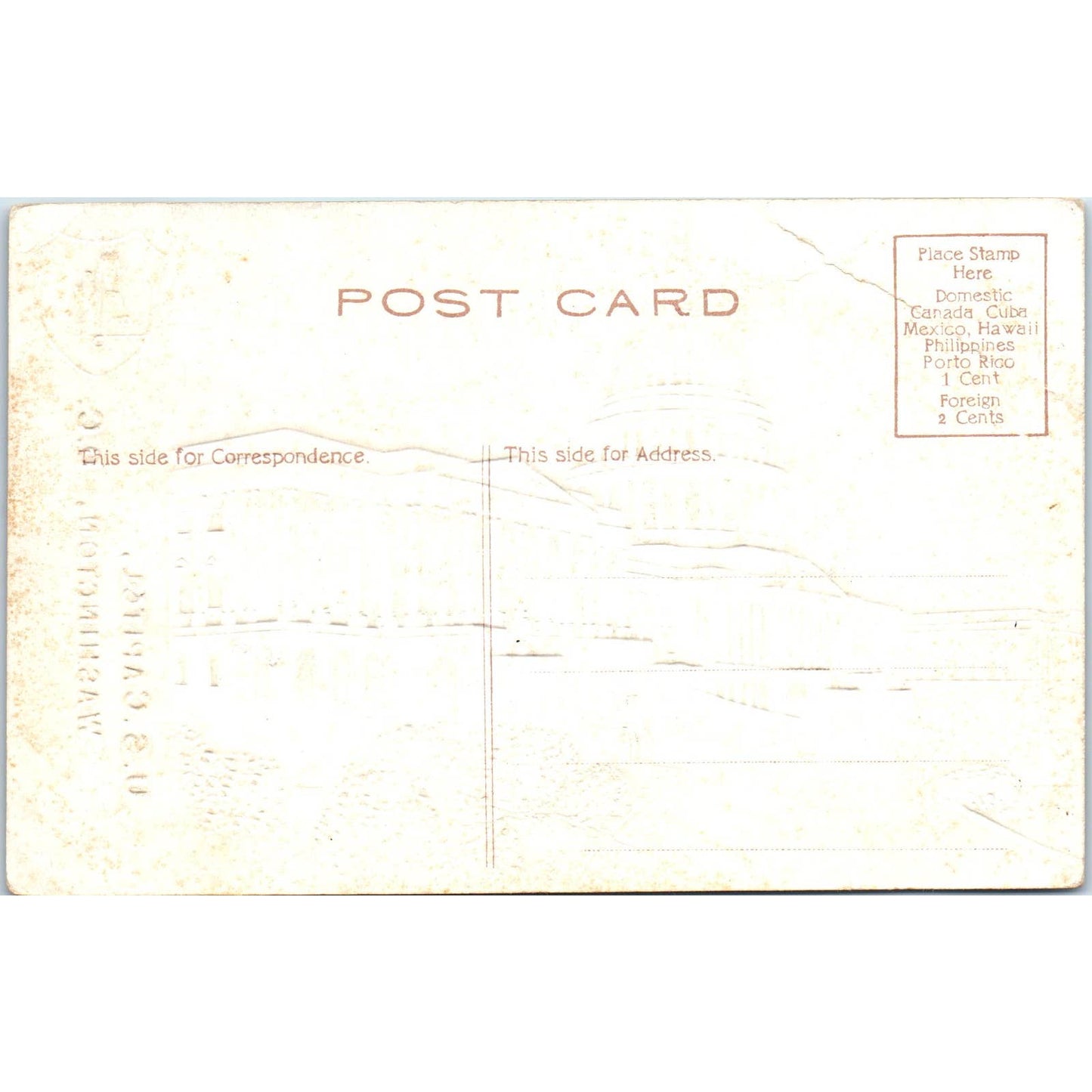 U.S. Capitol Embossed Gilt Washington D.C. Original Postcard TK1-P2