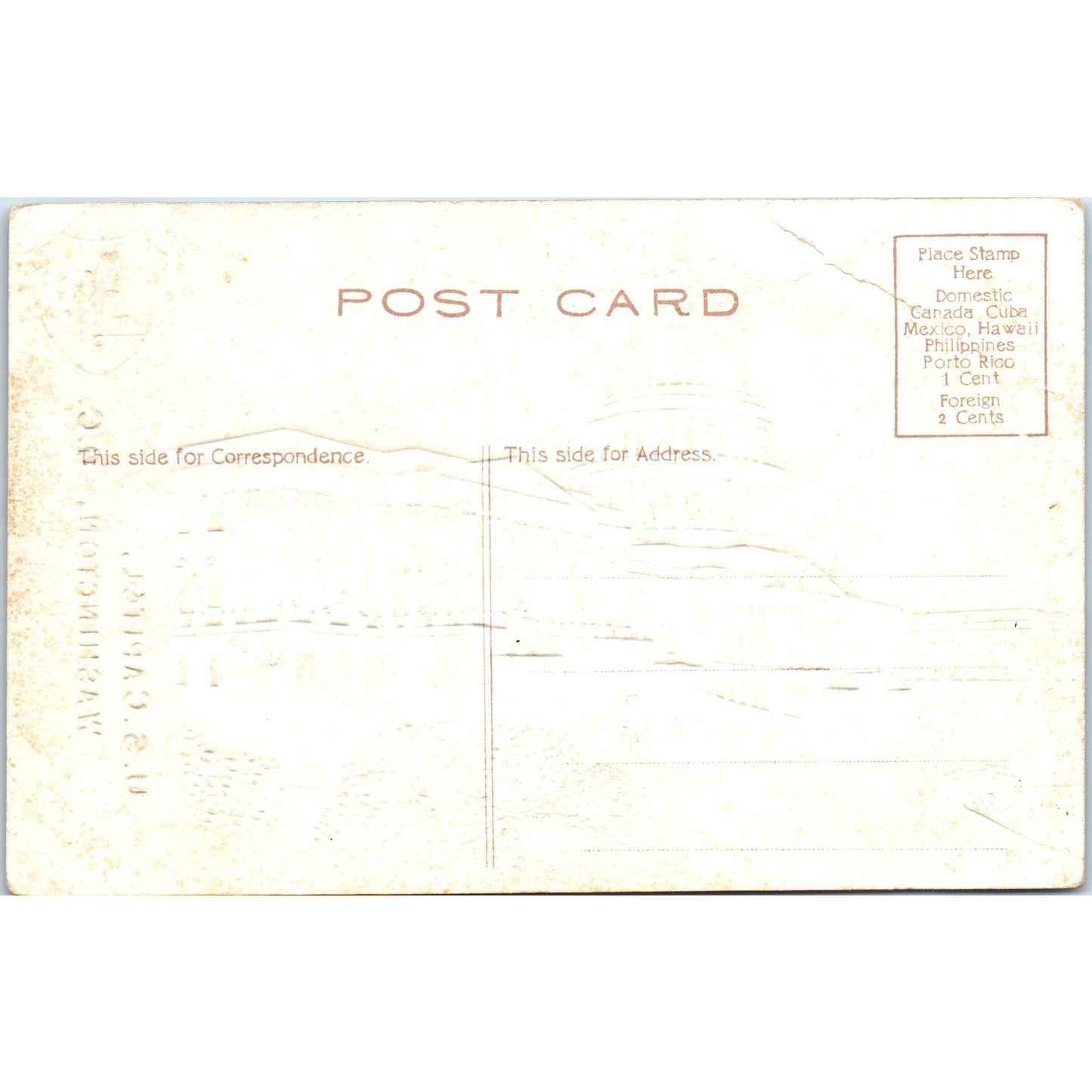 U.S. Capitol Embossed Gilt Washington D.C. Original Postcard P1-16