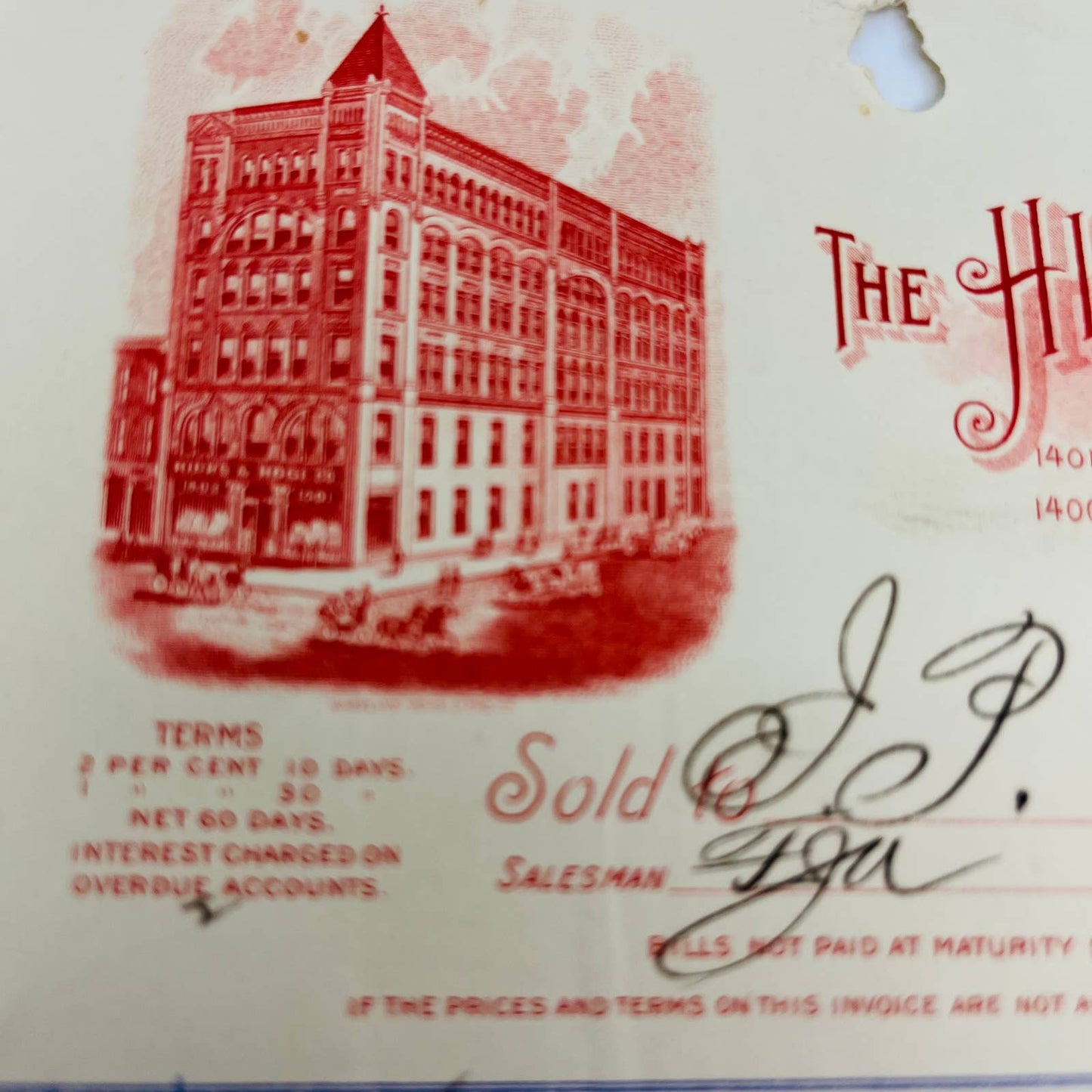 1901 The Hicks & Hoge Dry Goods Co Wheeling W VA Billhead Letterhead Receipt AA4