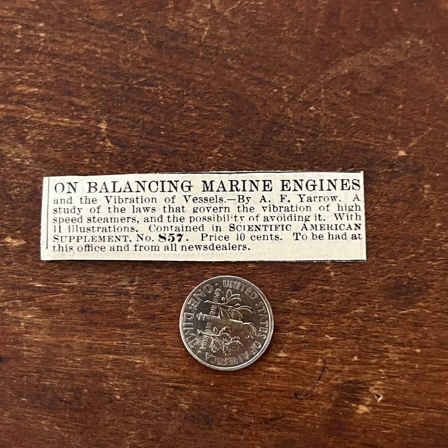 On Balancing Marine Engines A.F. Yarrow Original Advertisement AD8-P28