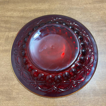 Vintage MOSSER Eyewinker Ruby Red Glass BUTTER BELL Covered Dish MINT 8” TB2