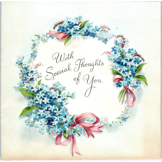 1940s Hallmark Hall Bros Greeting Card Forget Me Not Special Thoughts of You SF2