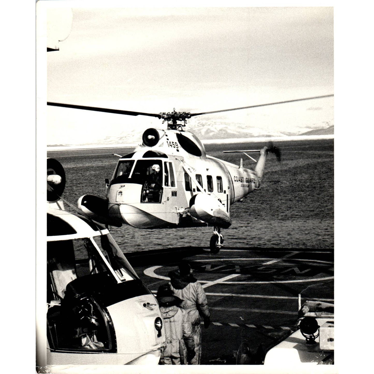 c1970 Original Photograph USCG Coast Guard Staten Island Helicopter 8x10 AD6-1