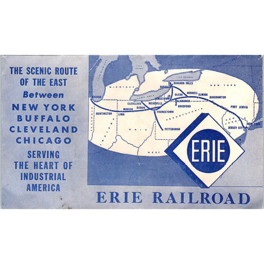 1846 Erie Railroad Scenic Route Itinerary Envelope SF2