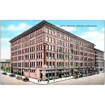 Antique Postcard Hotel Spokane, Spokane Washington TD9