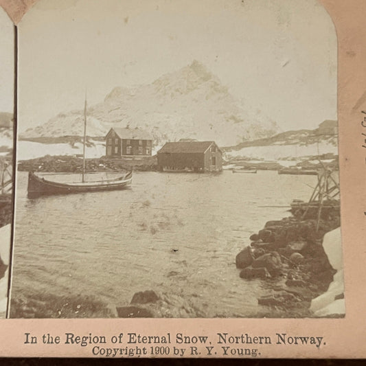 Northern Norway Region of Eternal Snow 1900 Antique Stereoview Card H2-5