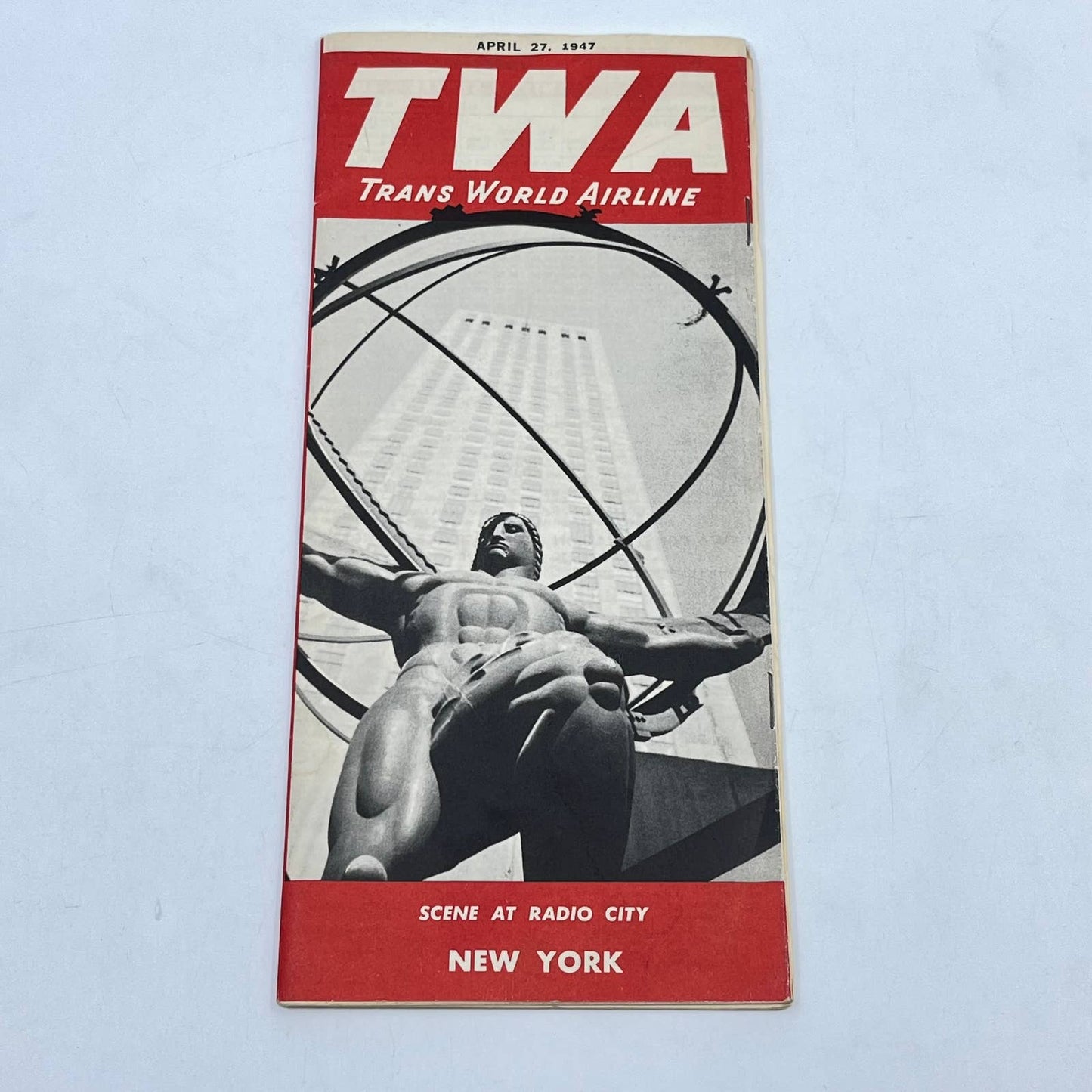 1947 Apr 27 - TWA Trans World Airlines Brochure Pamphlet Timetable TC6