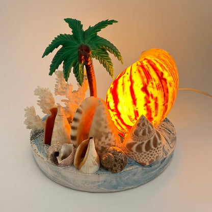Vintage Seashell Art Beach Ocean Light Tested Working 7” TE7