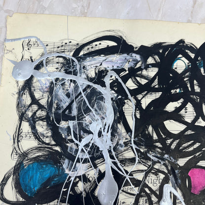 Original Mixed Media Abstract Art Painting 10x13” Vivid Notes Signed #5