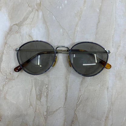 Round Tortoise Shell Metal Silver Tone Sunglasses Eyeglasses Frames TJ1-G2-9