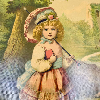 1878 Little Victorian Girl Picture Print 10x14  Geo Stinson & Co Portland Me FL2