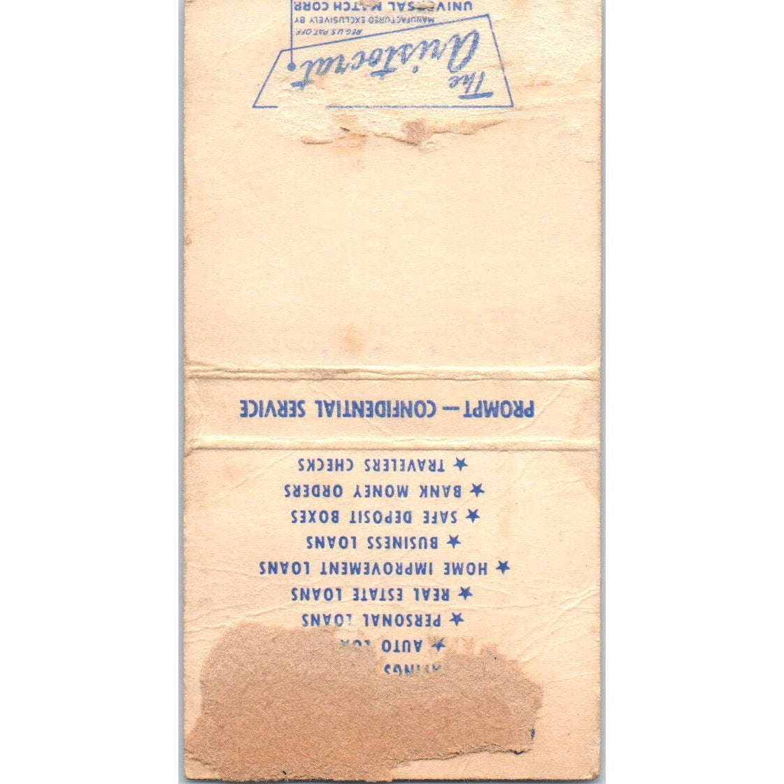 The Park National Bank of Kansas City MO Advertising Matchbook Cover MM9-5