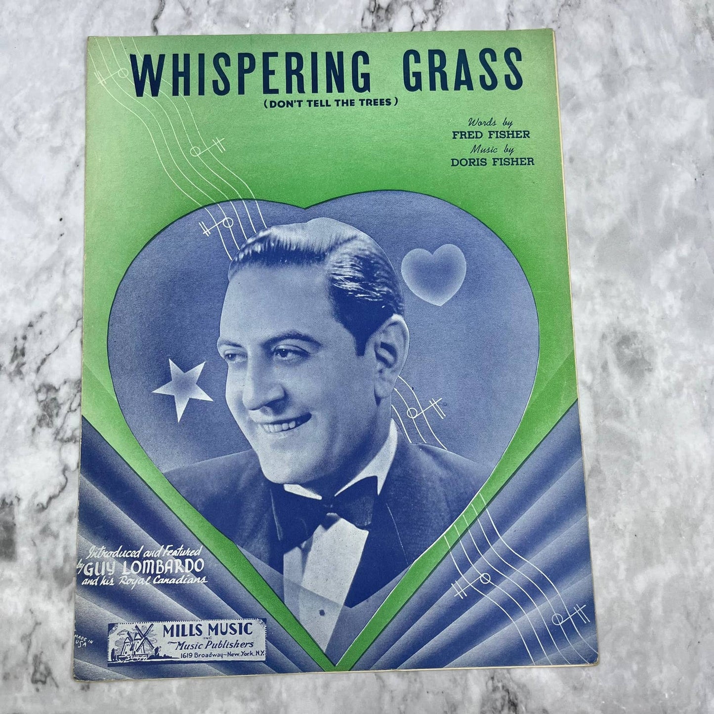 1940 Vintage Whispering Grass Sheet Music Fisher Guy Lombardo TH5