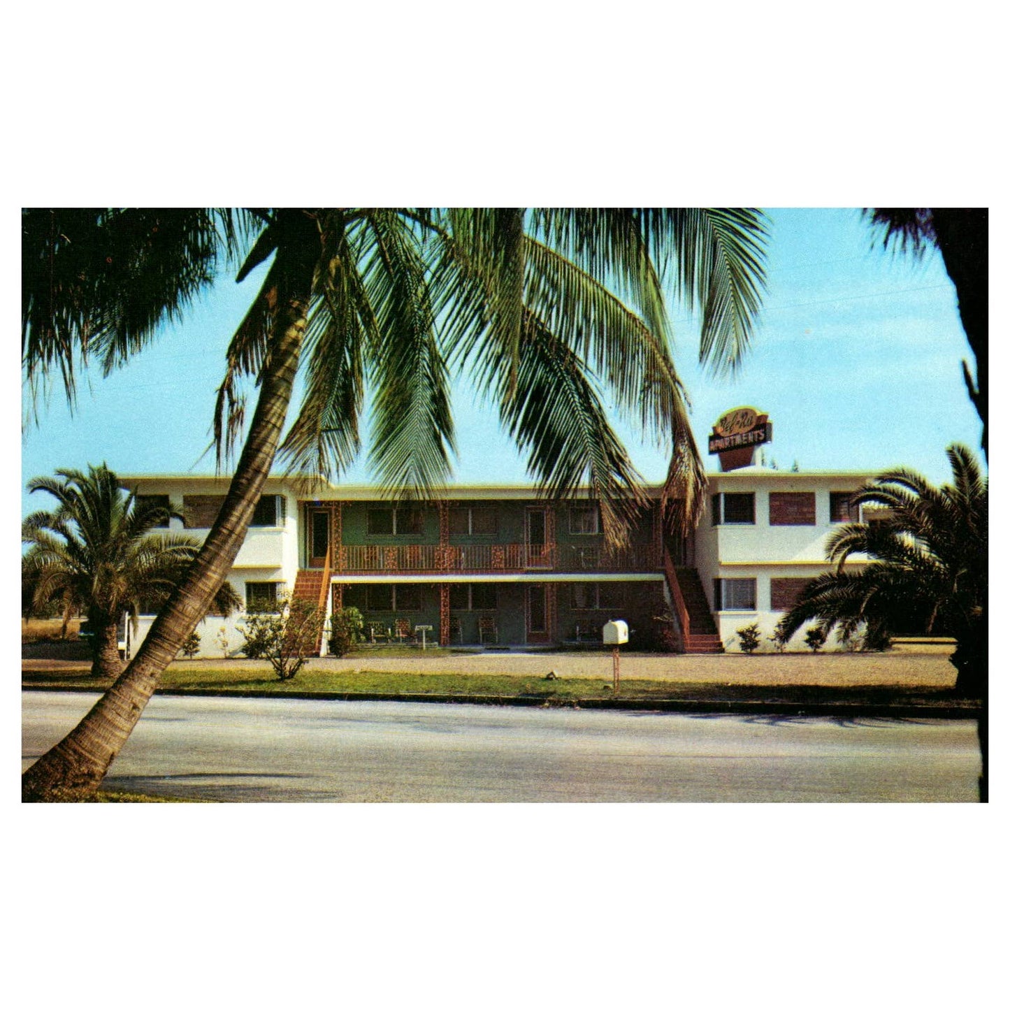 Vintage Postcard - Bel-Ra Apartments Golden Gate Point Sarasota Florida AD9