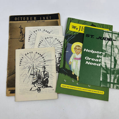 Huge Lot of Vintage Catholic Ephemera Relics Books & More SG5-3