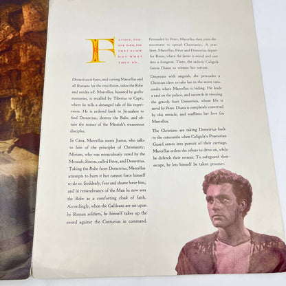 1953 Twentieth Century Fox - The Robe Cinemascope Movie Original Program TF3