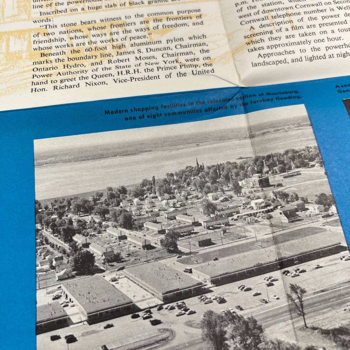 1950s St. Lawrence Generating Station Fold Out 16x20 Map Robert Moses NY L2-1