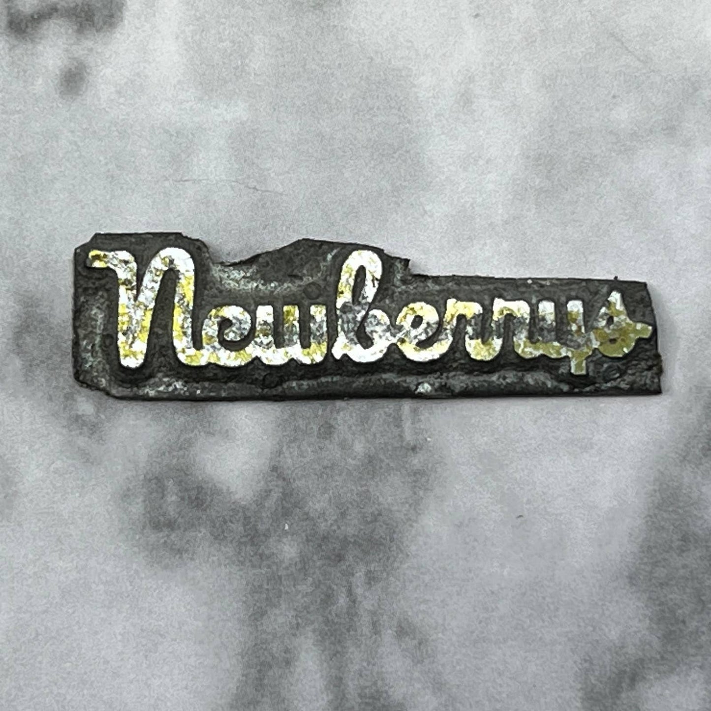 Vintage Printing Letterpress Printers Block Plate Newberry’s SE833