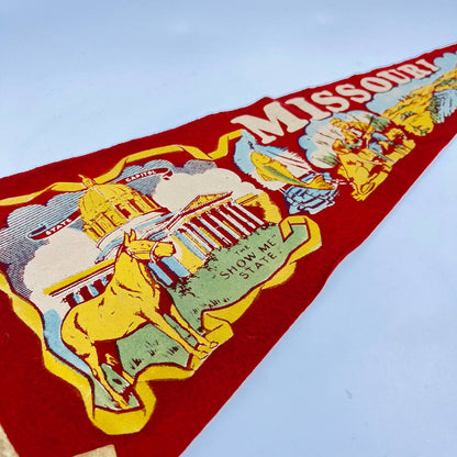 1940s Show Me State Missouri Souvenir Felt Pennant 25” TF5