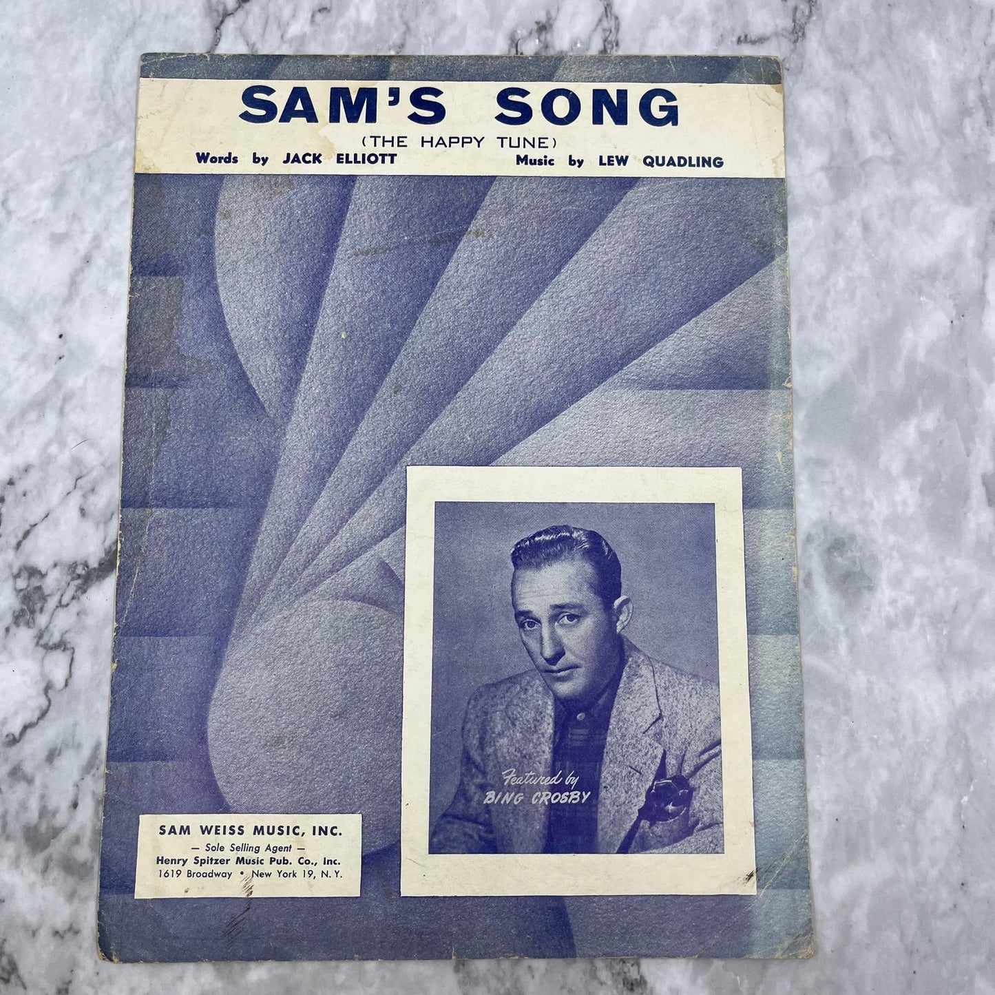 1950 Sheet Music Sam's Song Bing Crosby by Jack Elliott and Lew Quadling V41-1