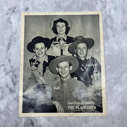 Vintage 1940s Cowboy Western Band Promo Photo The Plainsmen FL5-S