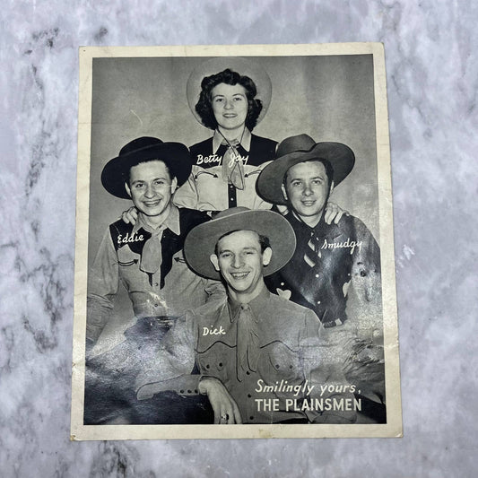 Vintage 1940s Cowboy Western Band Promo Photo The Plainsmen FL5-S