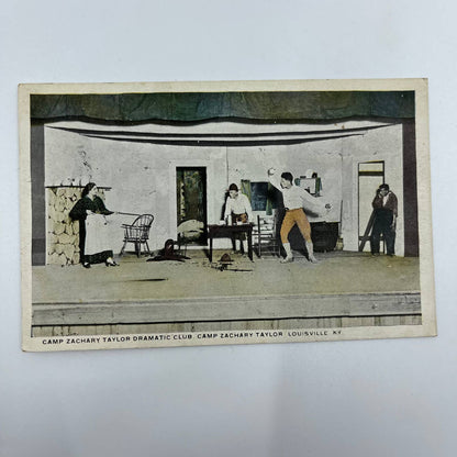 VTG Postcard 1918 WWI Dramatic Club Scene Camp Zachary Taylor Louisville KY PA1