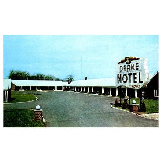 Vintage Postcard - Drake Motel Springfield Ohio K.E. Sam Webster TJ7-1
